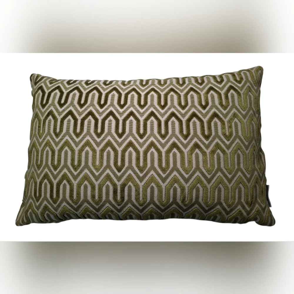 Wayfair Urban Standard Olive Green/Tan Geometric Design 16×24 Accent Pillows